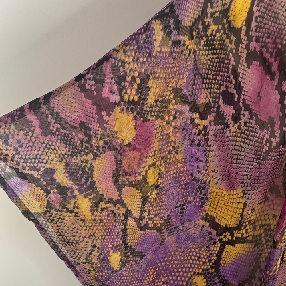 Vibrant Snake Print Swim Cover-Up with Sequins - Picture 3 of 6